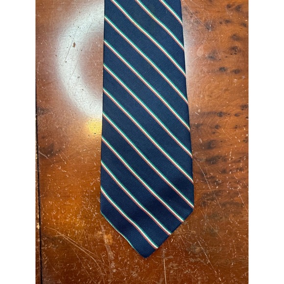 Burberrys Men's Necktie, Navy Blue, Striped, Classic, Business, Dress Tie - Picture 1 of 4
